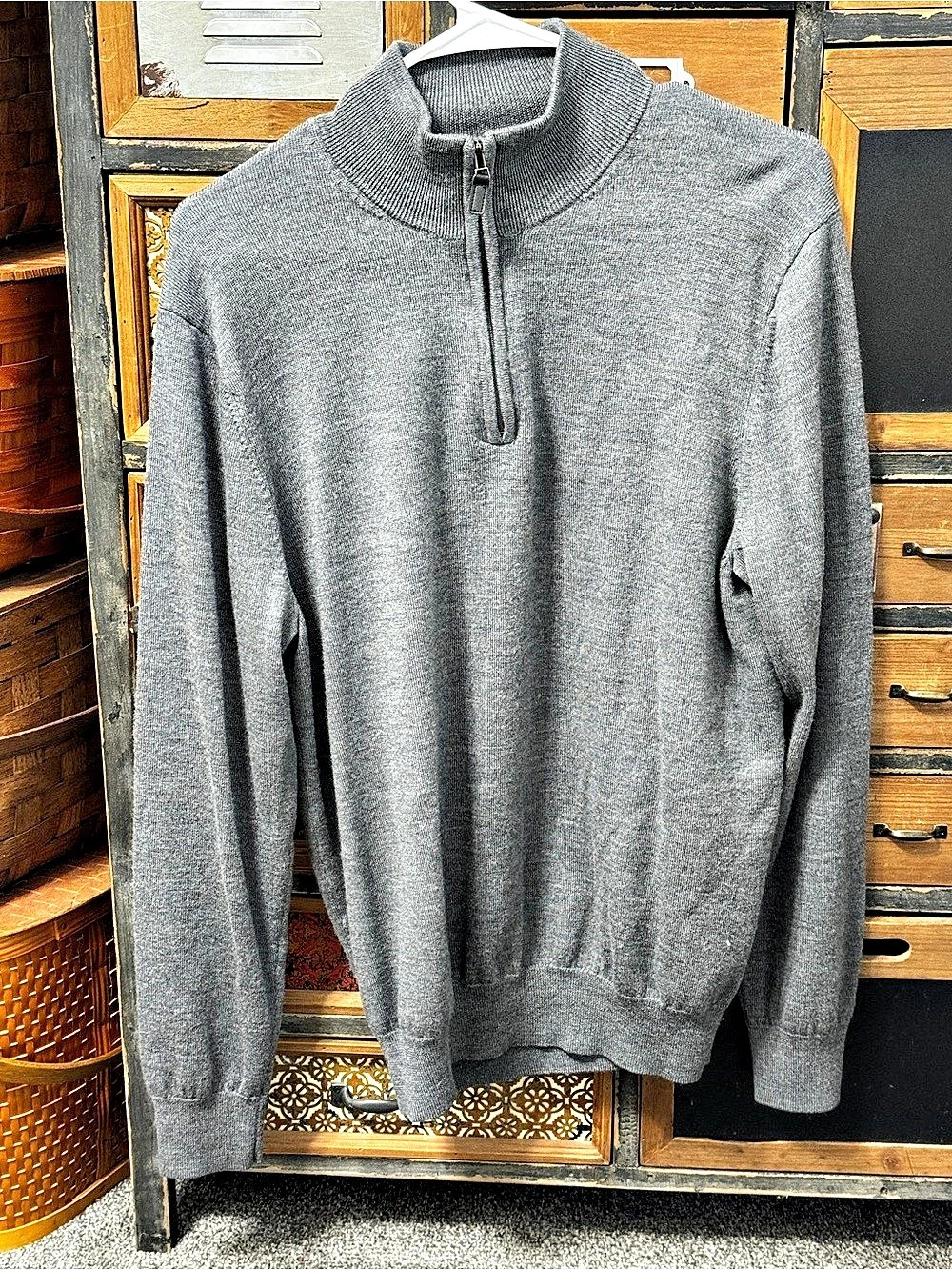 Jos. A. Bank Merino Wool Quarter-Zip Sweater Size Large